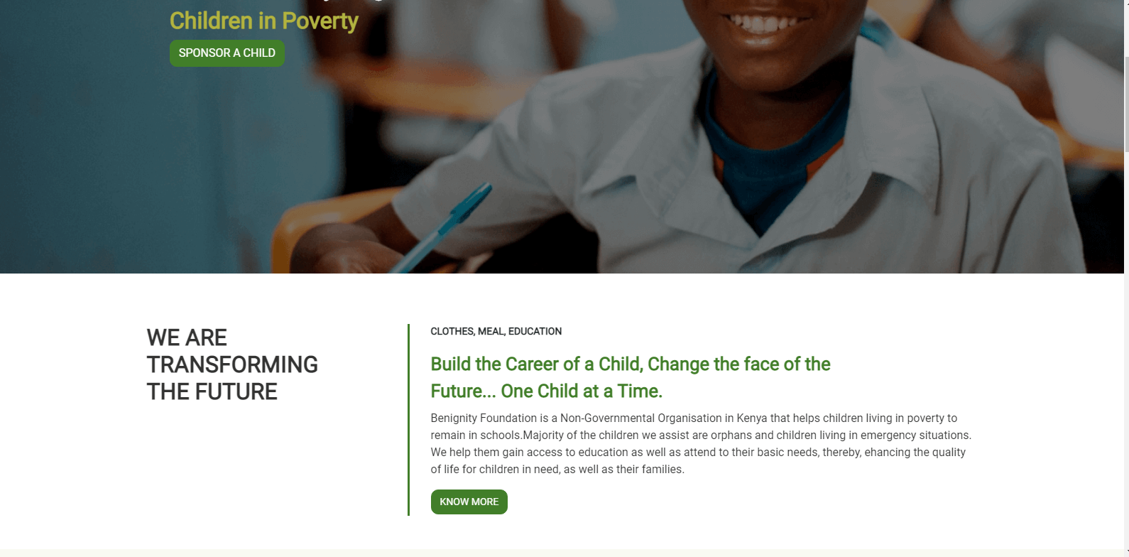 Charity themed site