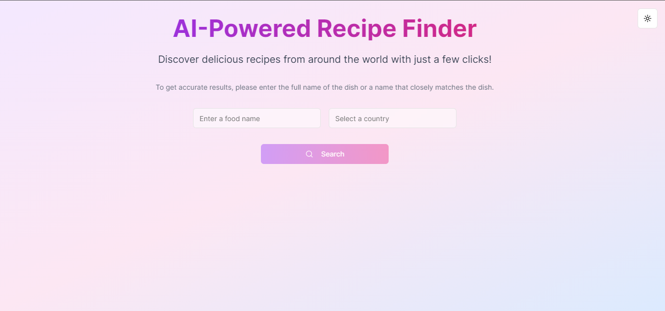AI-Powered Recipe Finder